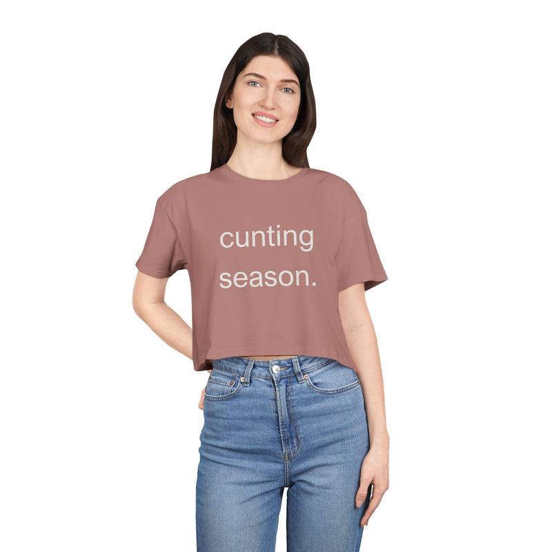 Statement Crop Tee — "Cunting Season" Subtle Minimalist Text T-shirt Top