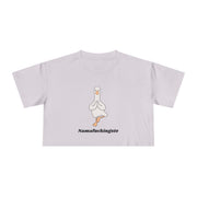 Yoga Duck Women's Crop Tee — 'Namafuckingaste' Graphic T-shirt Top