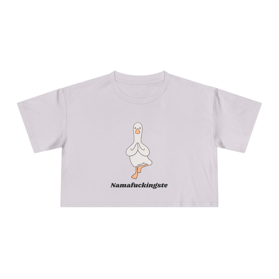 Yoga Duck Women's Crop Tee — 'Namafuckingaste' Graphic T-shirt Top