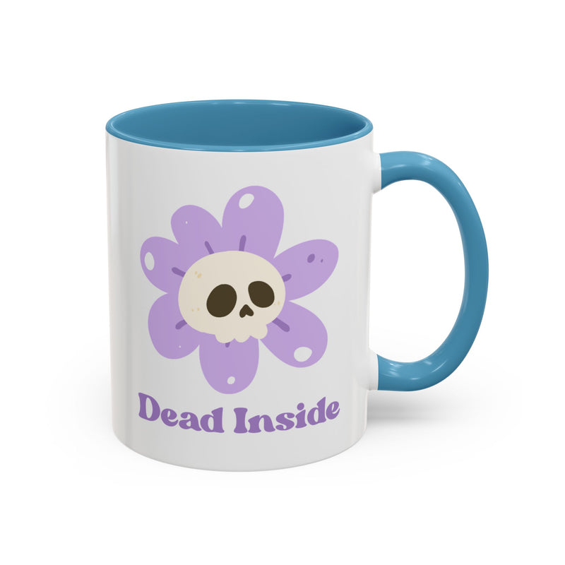 Coffee or Tea Mug — "Dead Inside" Floral Skull Accent Mug