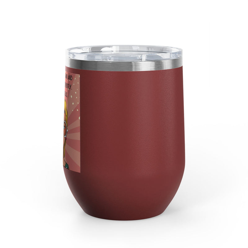 Retro Pop Art "14 Again" Insulated Stainless Steel 12oz Wine Tumbler