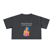Crop Tee — Retro Pop Art 'Grippy Socks Vacation' Graphic T-shirt Top