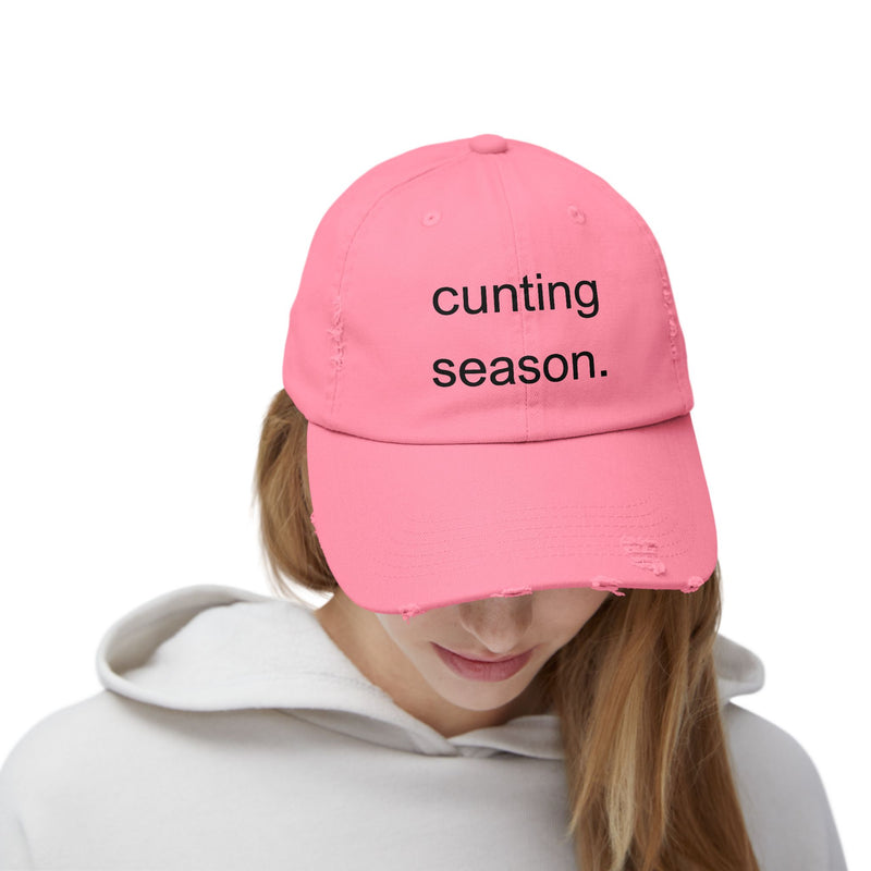 Distressed Hat - "Cunting Season" Sassy Baseball Cap