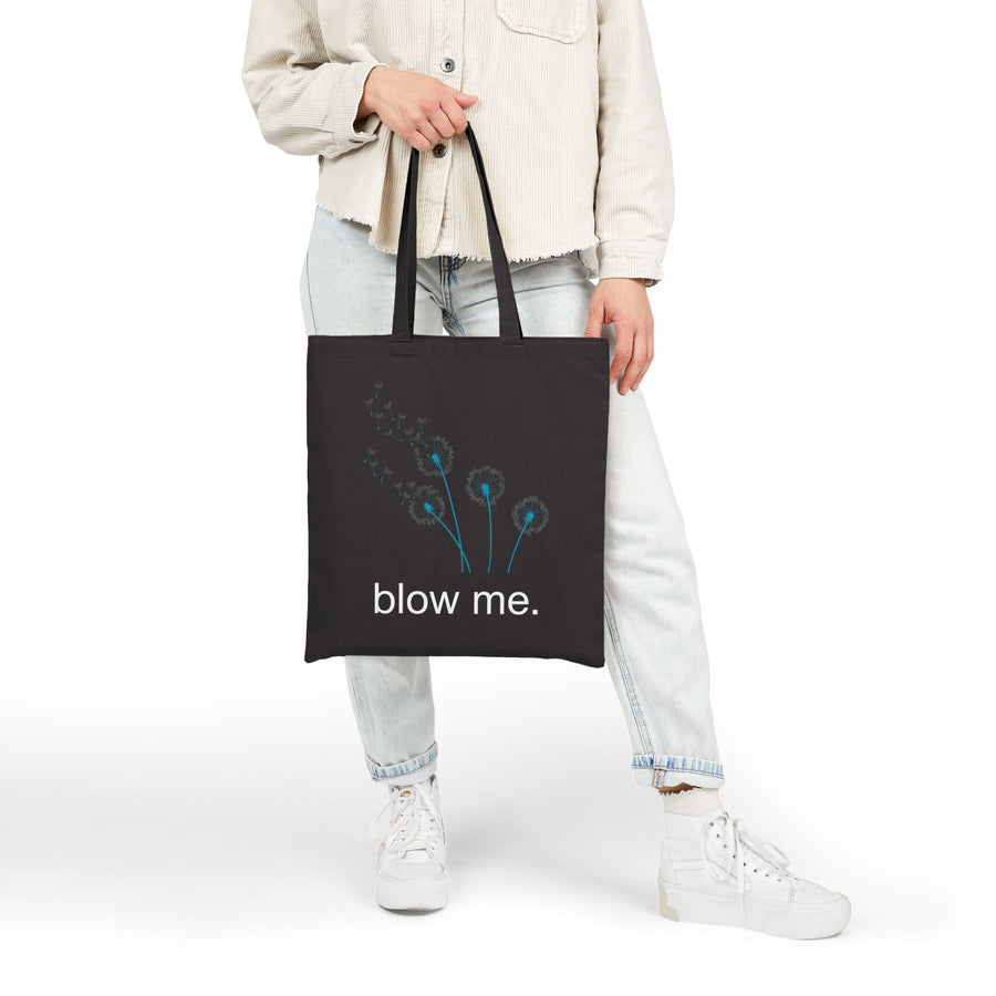 Tote Bag — 'blow me.' Dandelion Canvas Tote, Reusable Grocery & Market Bag