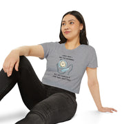 Women's Crop Top T-shirt — 'I Knew Who I Was This Morning' Wonderland Graphic Tee