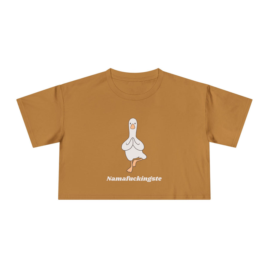 Yoga Duck Women's Crop Tee — 'Namafuckingaste' Graphic T-shirt Top