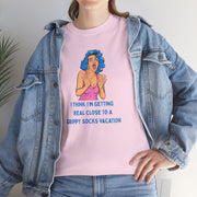 Pop Art Tee - "Grippy Socks Vacation" Mental Health Awareness Graphic T-Shirt
