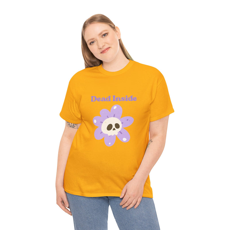 Graphic Tee — "Dead Inside" Skull Flower Mental Health Awareness T-Shirt
