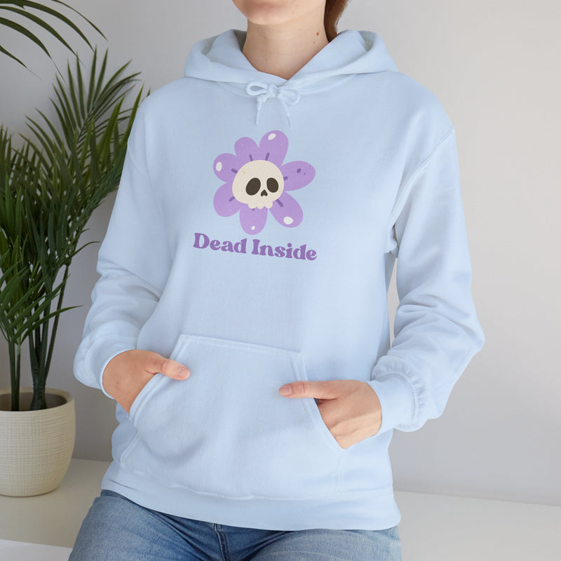 Graphic Floral Skull Hoodie "Dead Inside" - Unisex Heavy Blend™ Hooded Sweatshirt