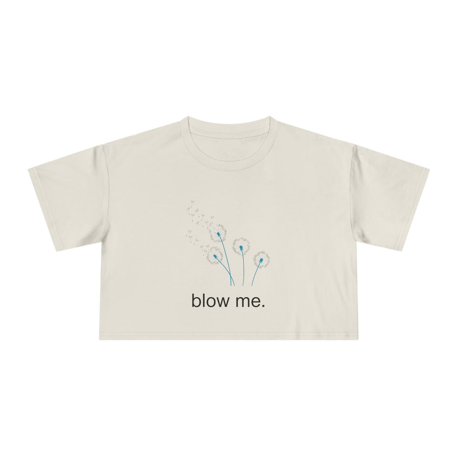 Crop Tee — Dandelion 'blow me.' Graphic T-Shirt Top