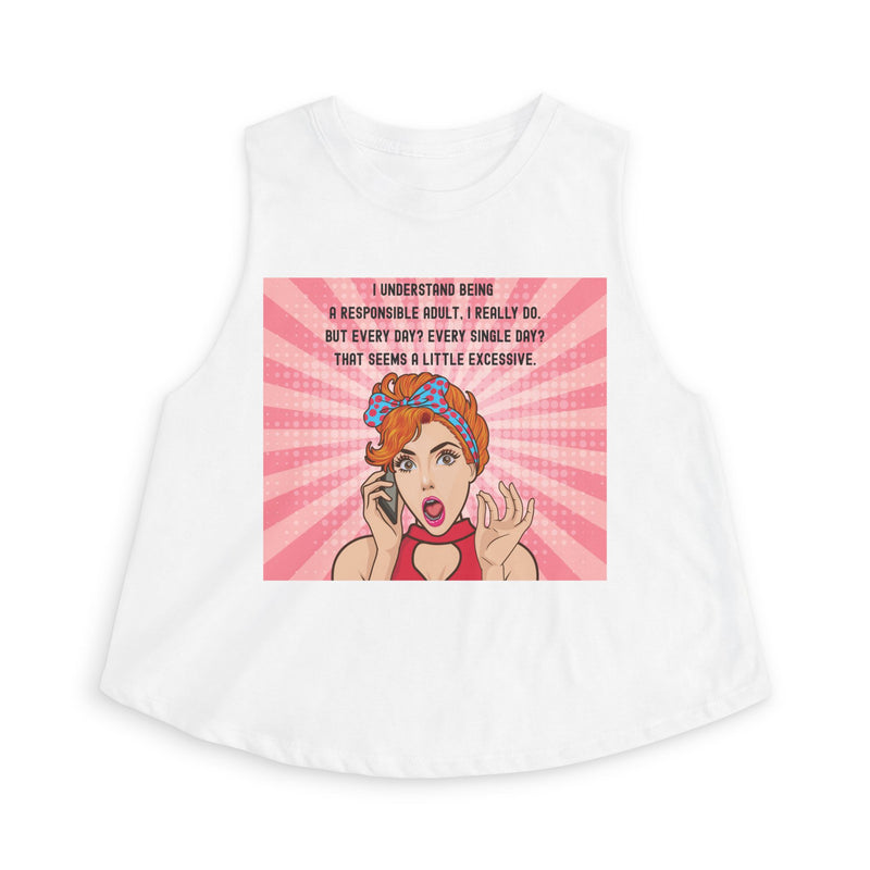 Crop Top - Retro Pop Art "I Understand Being A Responsible Adult..." Graphic Tank