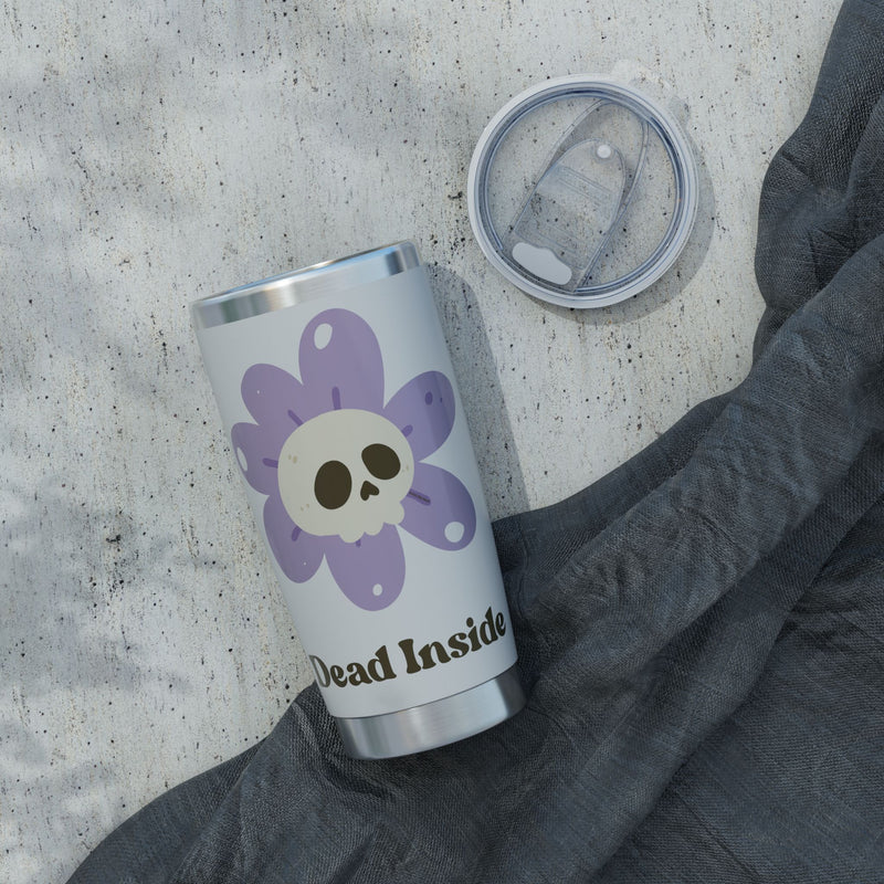 20oz Vagabond Tumbler — 'Dead Inside' Purple Skull Flower Traveler Mug