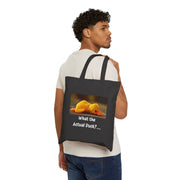 "What the Actual Duck?" Canvas Tote Bag – Exhausted Duck Illustration Reusable Grocery Bag