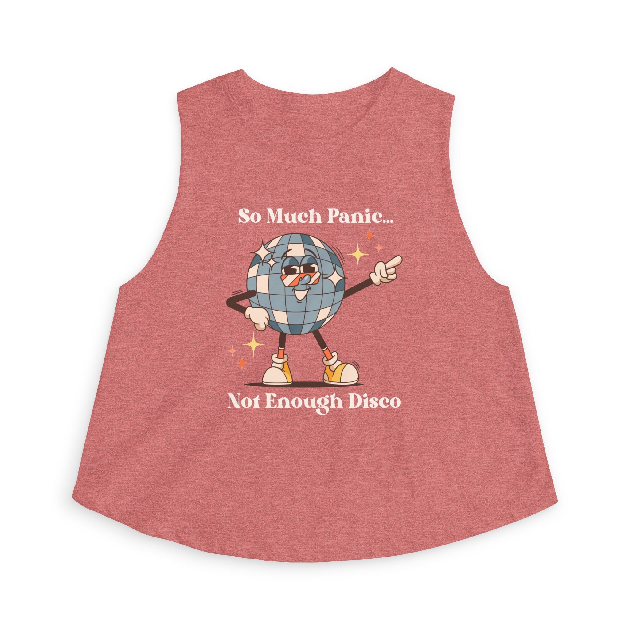 Disco Ball Women's Crop Top — "So Much Panic... Not Enough Disco" Graphic Tank