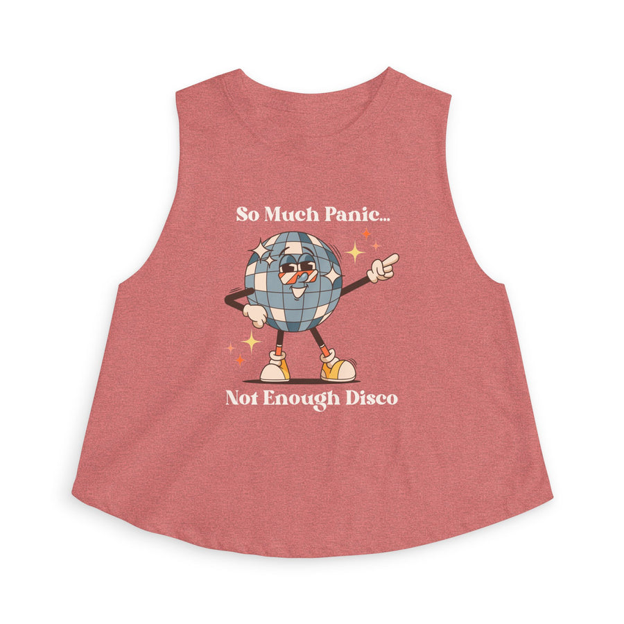 Disco Ball Women's Crop Top — "So Much Panic... Not Enough Disco" Graphic Tank