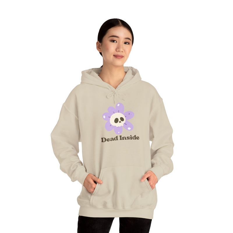Graphic Floral Skull Hoodie "Dead Inside" - Unisex Heavy Blend™ Hooded Sweatshirt