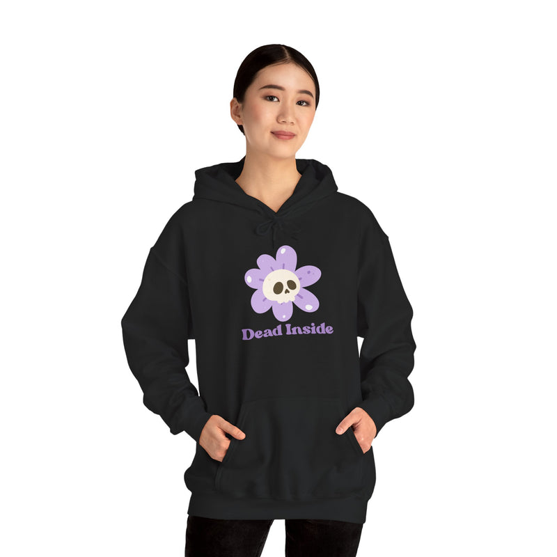 Graphic Floral Skull Hoodie "Dead Inside" - Unisex Heavy Blend™ Hooded Sweatshirt