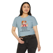 Women's Festival Crop Top — Retro Pop Art 'Being Responsible Every Day?' Graphic Crop Tee