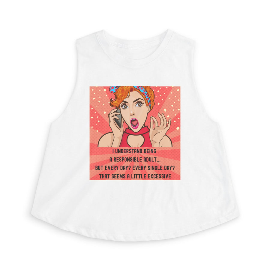 Crop Top - Retro Pop Art "I Understand Being A Responsible Adult..." Graphic Tank
