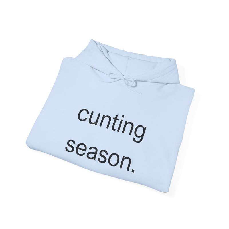 Bold Empowering Statement "cunting season." Hoodie — Minimalist Slogan Hooded Sweatshirt