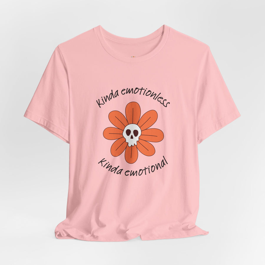 Graphic Tee - Kinda Emotionless Kinda Emotional Floral Skull Mental Health Awareness T-Shirt