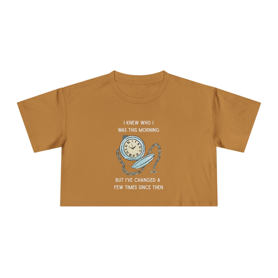 Crop Tee —  "I Knew Who I Was This Morning..." Wonderland T-shirt Top