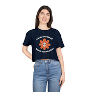 Crop Tee — 'Kinda Emotional, Kinda Emotionless' Retro Flower Skull Graphic T-shirt Top