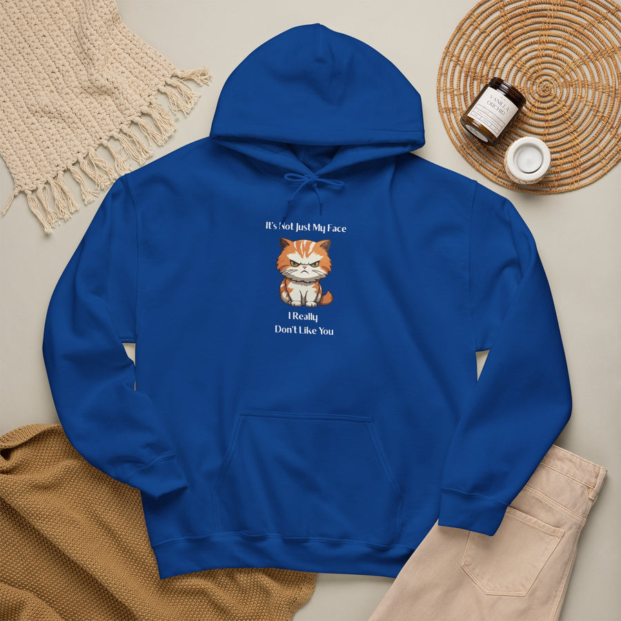 Sassy Cat Hoodie — It's Not Just My Face Graphic Hooded Sweatshirt