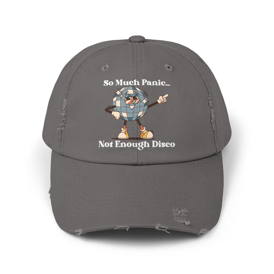 Distressed Cap — "So Much Panic... Not Enough Disco" Retro Disco Baseball Hat