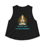 Crop Top — "Temporarily Absent for Spiritual Maintenance" Yoga Meditation Graphic Tank