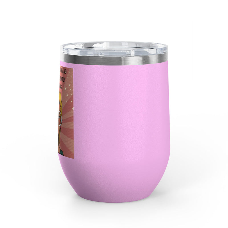 Retro Pop Art "14 Again" Insulated Stainless Steel 12oz Wine Tumbler