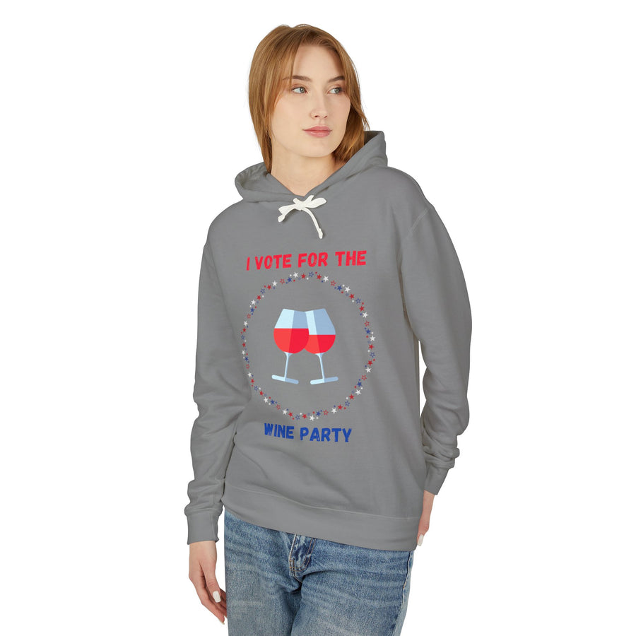 Wine Party - Unisex Lightweight Hooded Sweatshirt