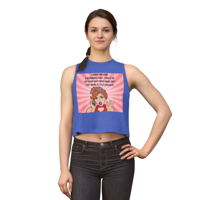 Crop Top - Retro Pop Art "I Understand Being A Responsible Adult..." Graphic Tank