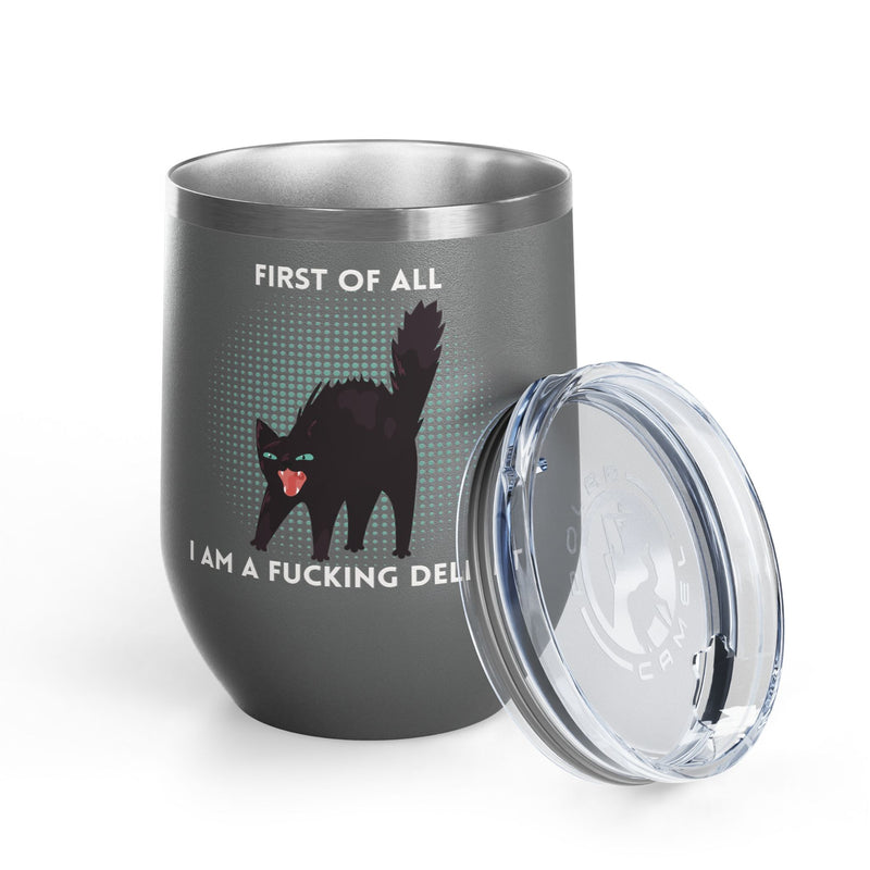 Fucking Delight Sassy Cat Wine Tumbler - Insulated Stainless Steel Wine Glass
