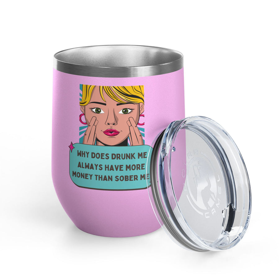 Drunk Me Pop Art Wine Tumbler - Stainless Steel 12oz