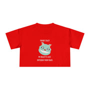Women's Crop Tee — 'I'm Not Crazy! My Reality Is Just Different From Yours' Wonderland Graphic T-shirt Top