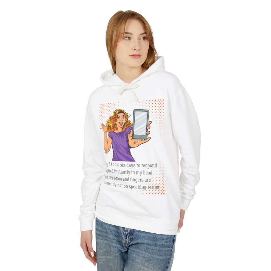 Message Delay - Unisex Lightweight Hooded Sweatshirt