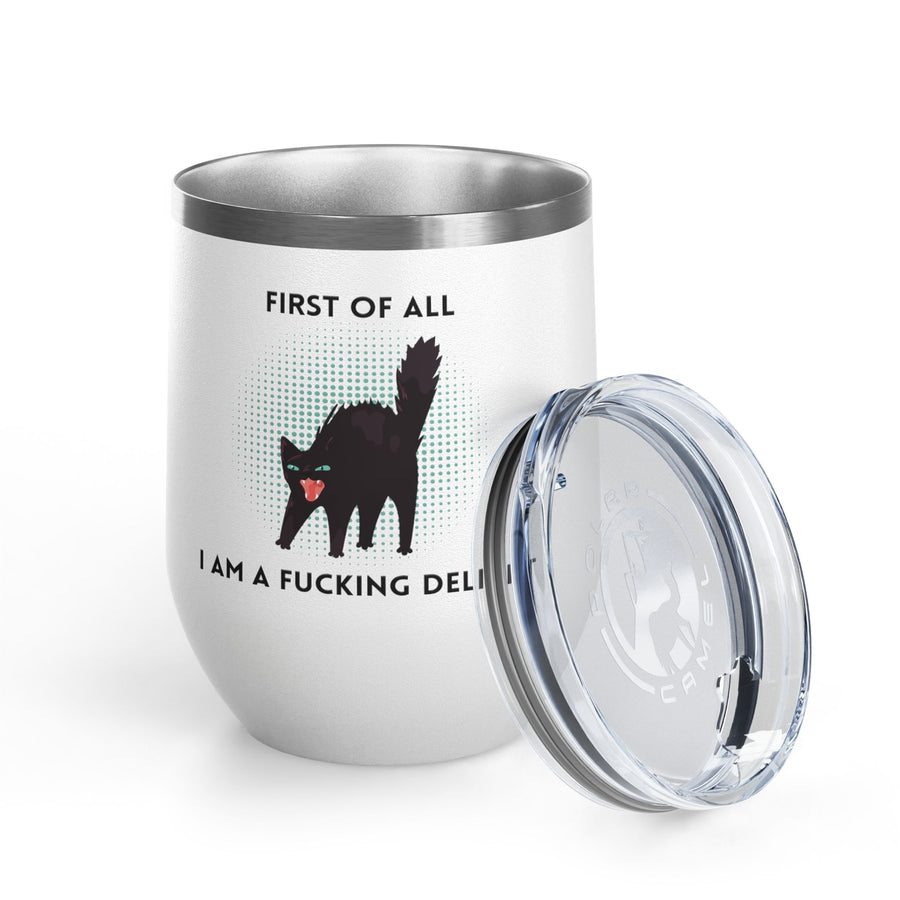 Fucking Delight Sassy Cat Wine Tumbler - Stainless Steel 12oz
