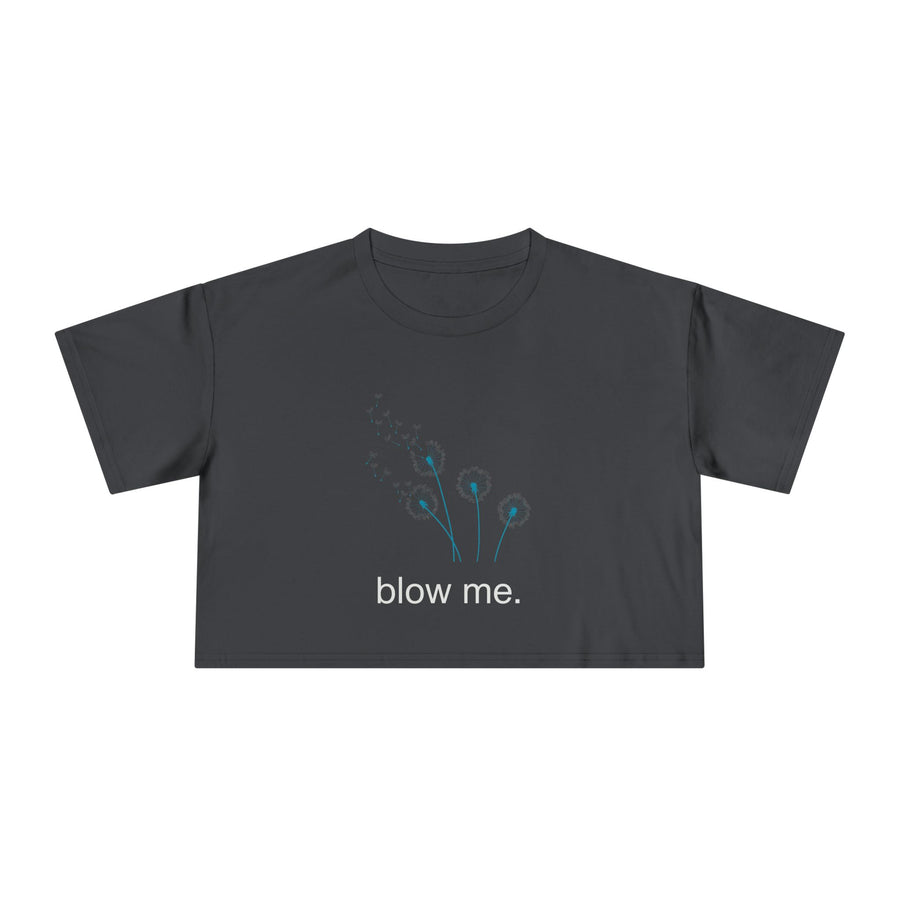 Crop Tee — Dandelion 'blow me.' Graphic T-Shirt Top