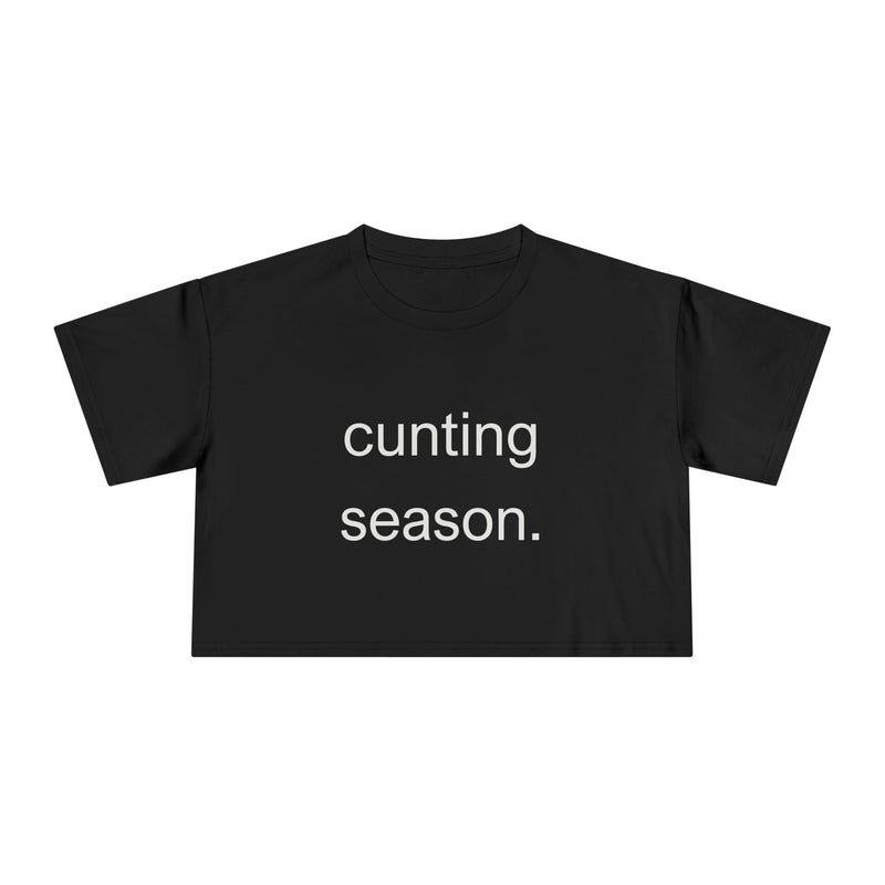 Statement Crop Tee — "Cunting Season" Subtle Minimalist Text T-shirt Top