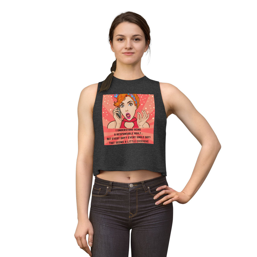 Crop Top - Retro Pop Art "I Understand Being A Responsible Adult..." Graphic Tank