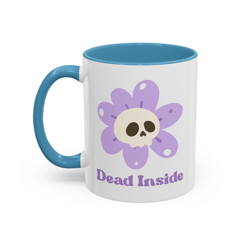 Coffee or Tea Mug — "Dead Inside" Floral Skull Accent Mug