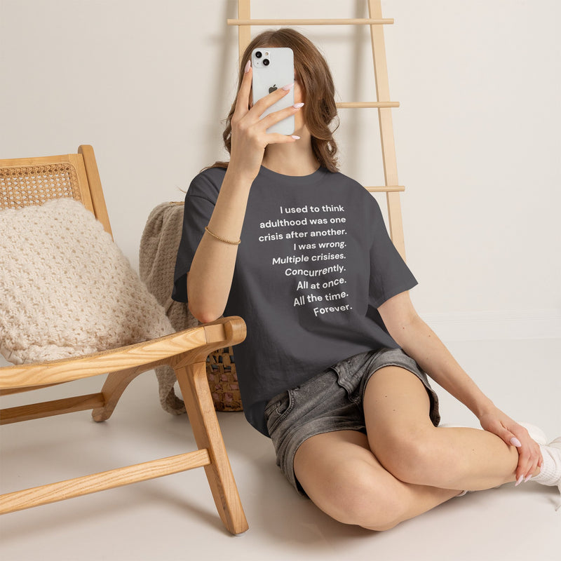 Minimalist Text Tee — 'Adulthood' Graphic T-Shirt