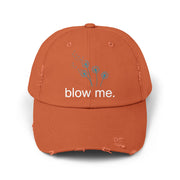 "Blow Me" Dandelion Cap — Distressed Baseball Hat