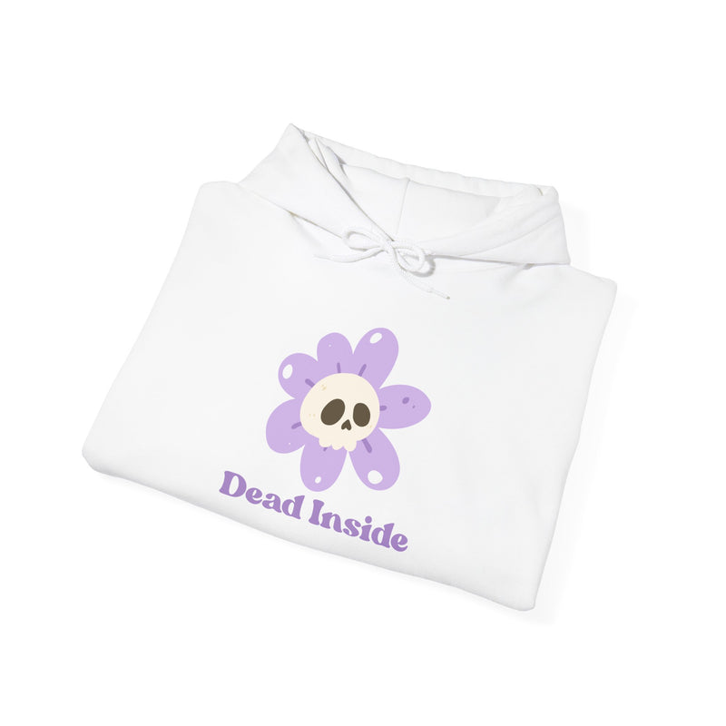 Graphic Floral Skull Hoodie "Dead Inside" - Unisex Heavy Blend™ Hooded Sweatshirt