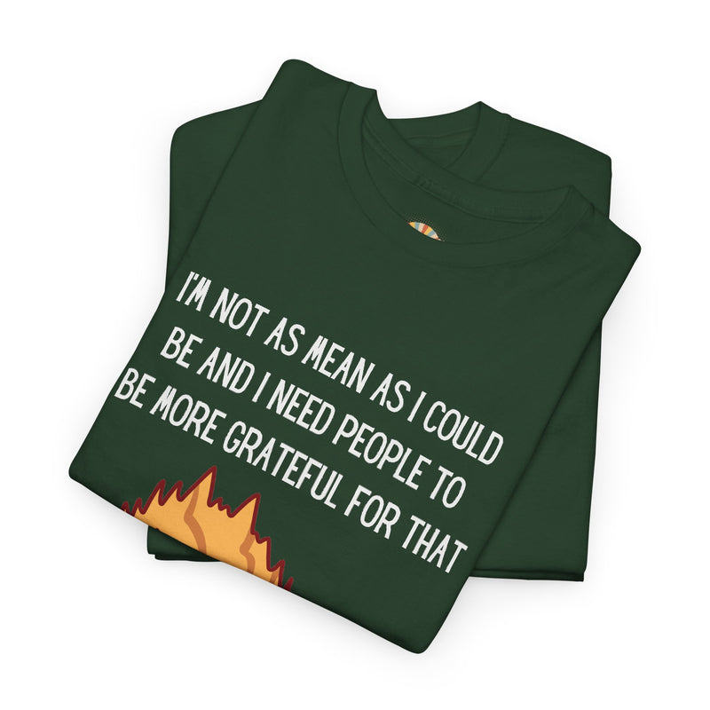 Sassy Cat Attitude T-Shirt — "I’m Not As Mean As I Could Be" Graphic Tee