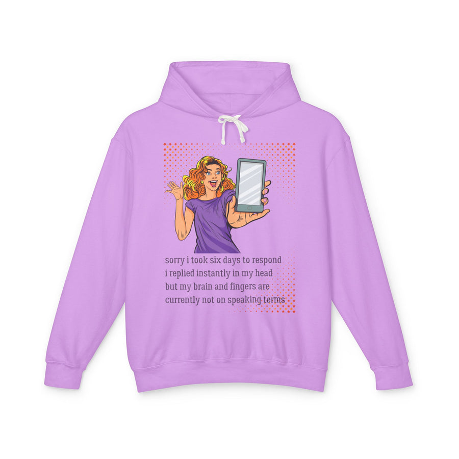 Message Delay - Unisex Lightweight Hooded Sweatshirt