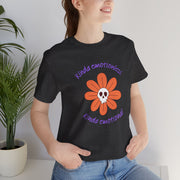 Graphic Tee - Kinda Emotionless Kinda Emotional Floral Skull Mental Health Awareness T-Shirt