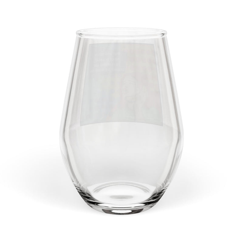 Retro Pop Art Stemless Wine Glass – "What's the Return Policy on a Man?..."
