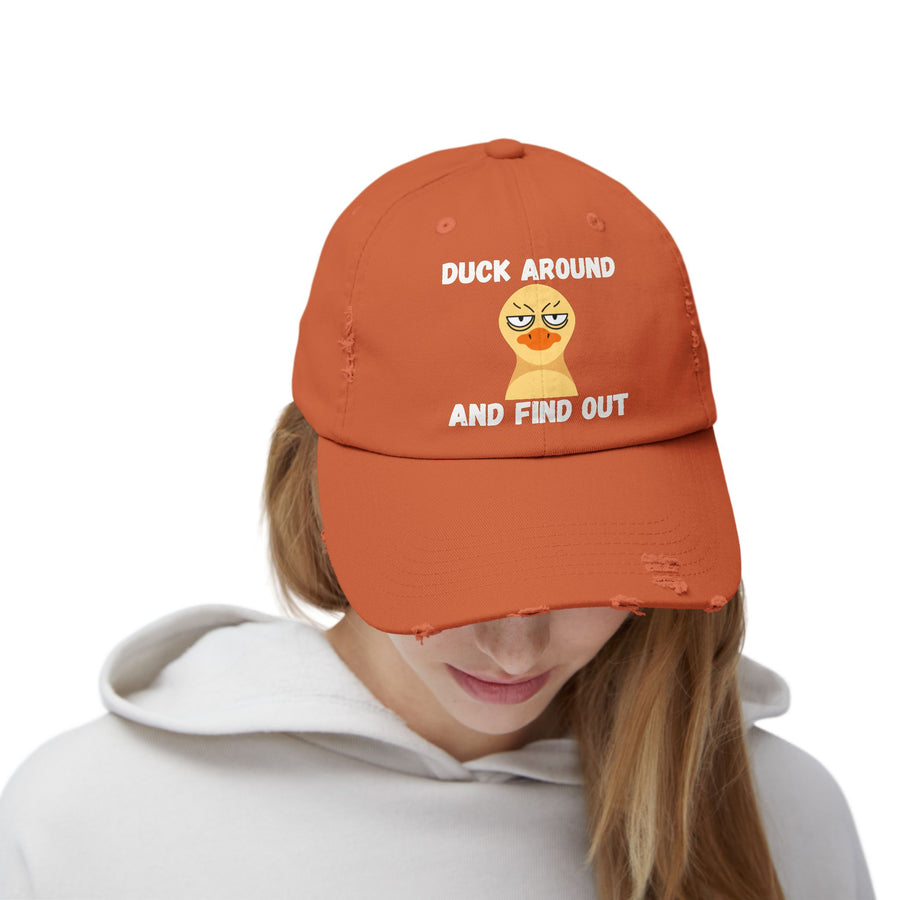 Baseball Hat "Duck Around and Find Out" Distressed Cap
